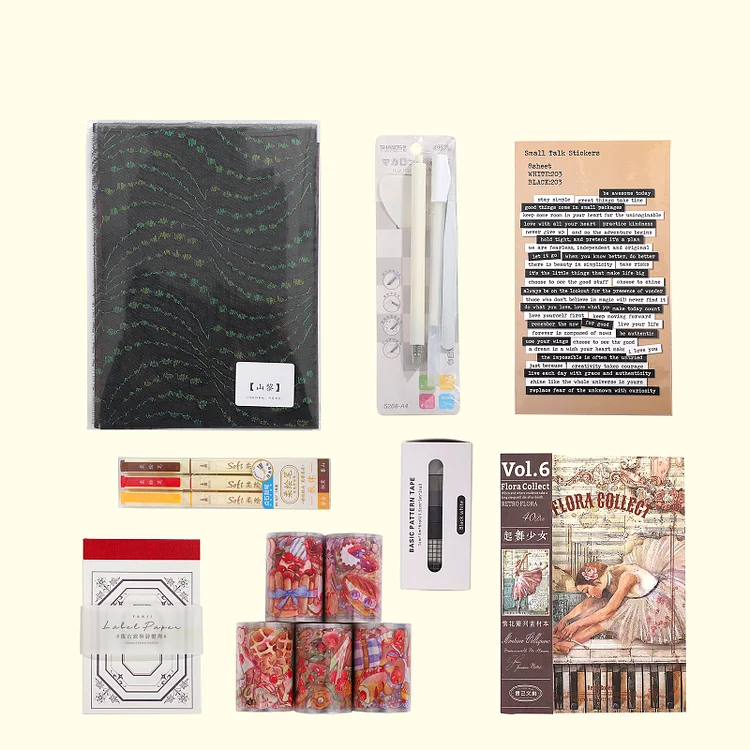 Journalsay Best selling Journal set 8pcs DIY Journal Washi Tape Material Paper Art Memo Pad Cute Stickers Pack