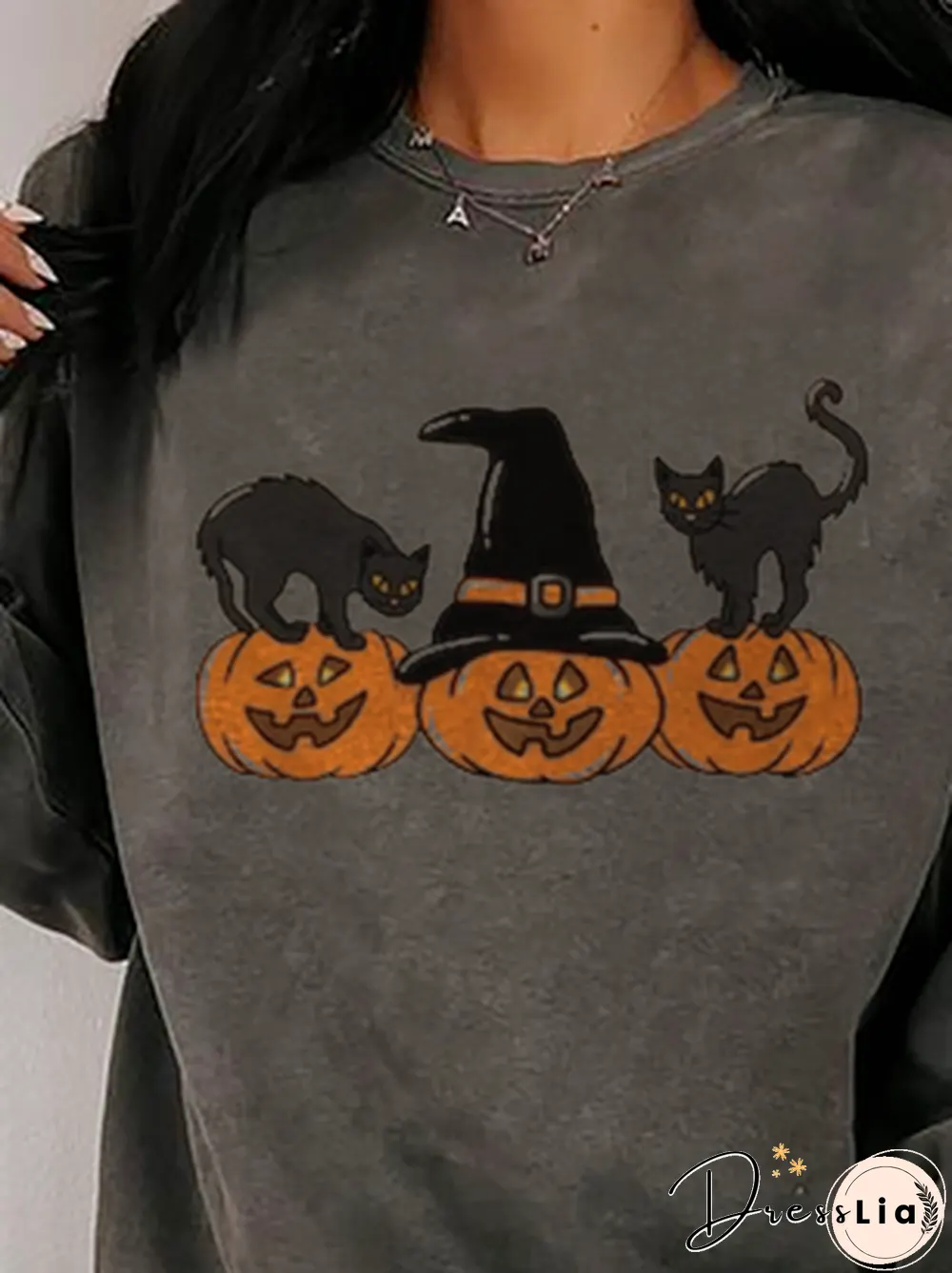 Casual Animal Autumn Daily Jersey Standard Crew Neck Regular Regular Sweatshirts for Women