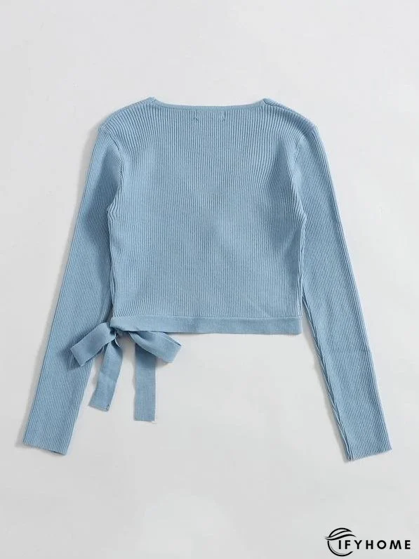 Wrap Tie Side Solid Sweater | IFYHOME