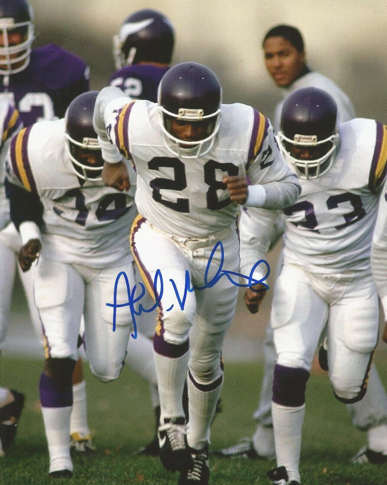 AHMAD RASHAD SIGNED MINNESOTA VIKINGS 8x10 Photo Poster painting #3 - w/PROOF & COA