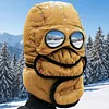 Winter Thermal Hat with Glasses Windproof Ski Mask Cap 