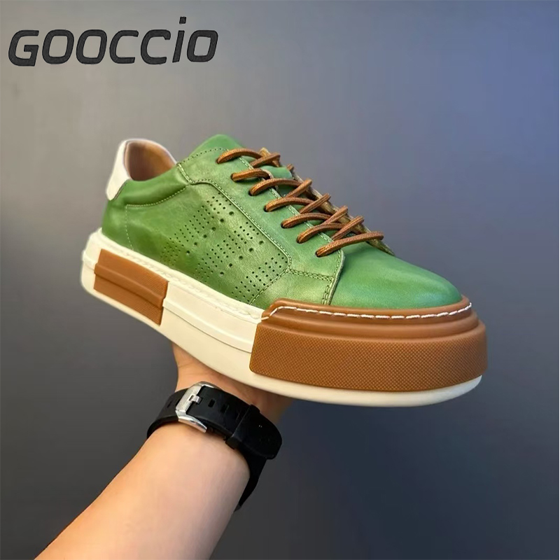 BC193 Cowhide Sneakers/Casual Shoes For Men GOOCCIO   