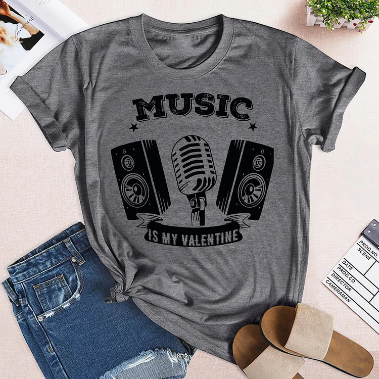 Music Is My Valentine T-Shirt-03447-Annaletters