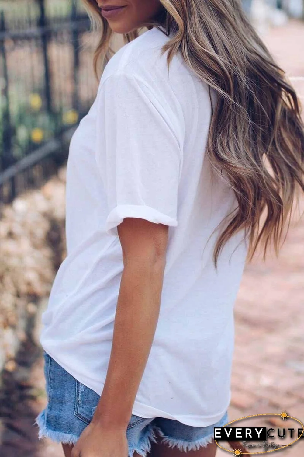 Colorful Round Neck Print T-shirt