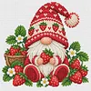 Stamped Cross Cross cross stitch kit for Adults Strawberry Gnome 18CT 20x20cm tapestrymarket