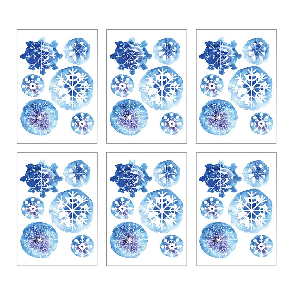 

6pcs/set Christmas Snowflake Wall Sticker Waterproof Wall Paster Room Decor, 501 Original
