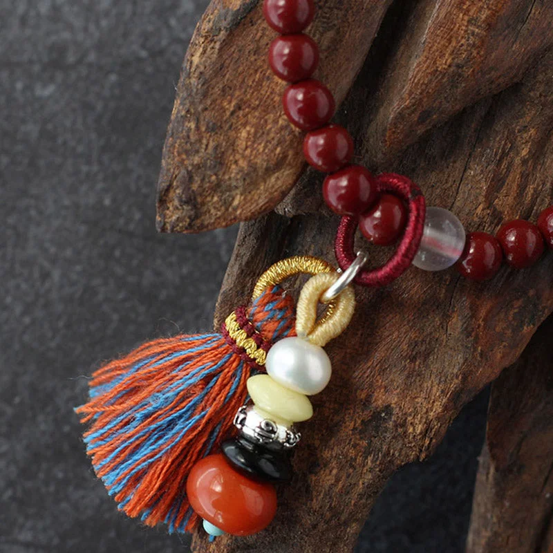 Zen Cairn Cinnabar Blessing Charm Bracelet