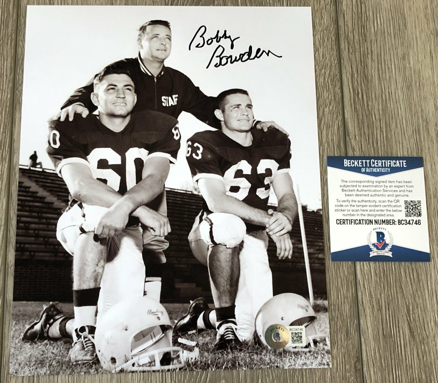 BOBBY BOWDEN SIGNED FLORIDA STATE SEMINOLES 8x10 Photo Poster painting A w/PROOF BECKETT BAS COA