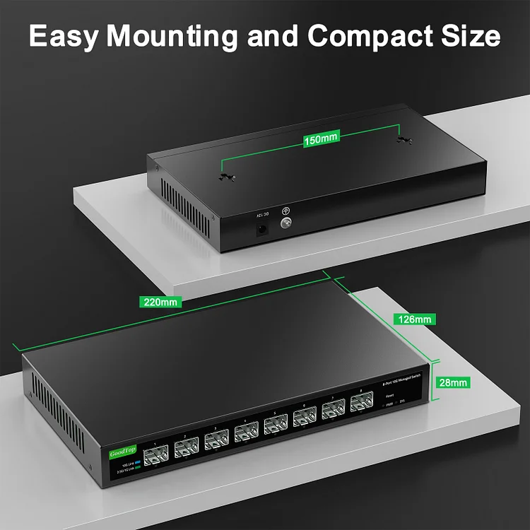 ルーター・ネットワーク機器 GoodTop 8-Port 10G Managed Switch GoodTop 8 Port 10Gb Smart Web Managed SFP+ Switch,10G
