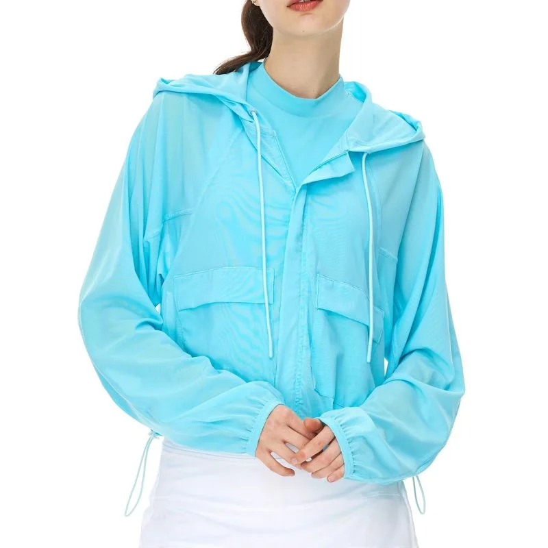 Thin hooded sports sun protection running tops