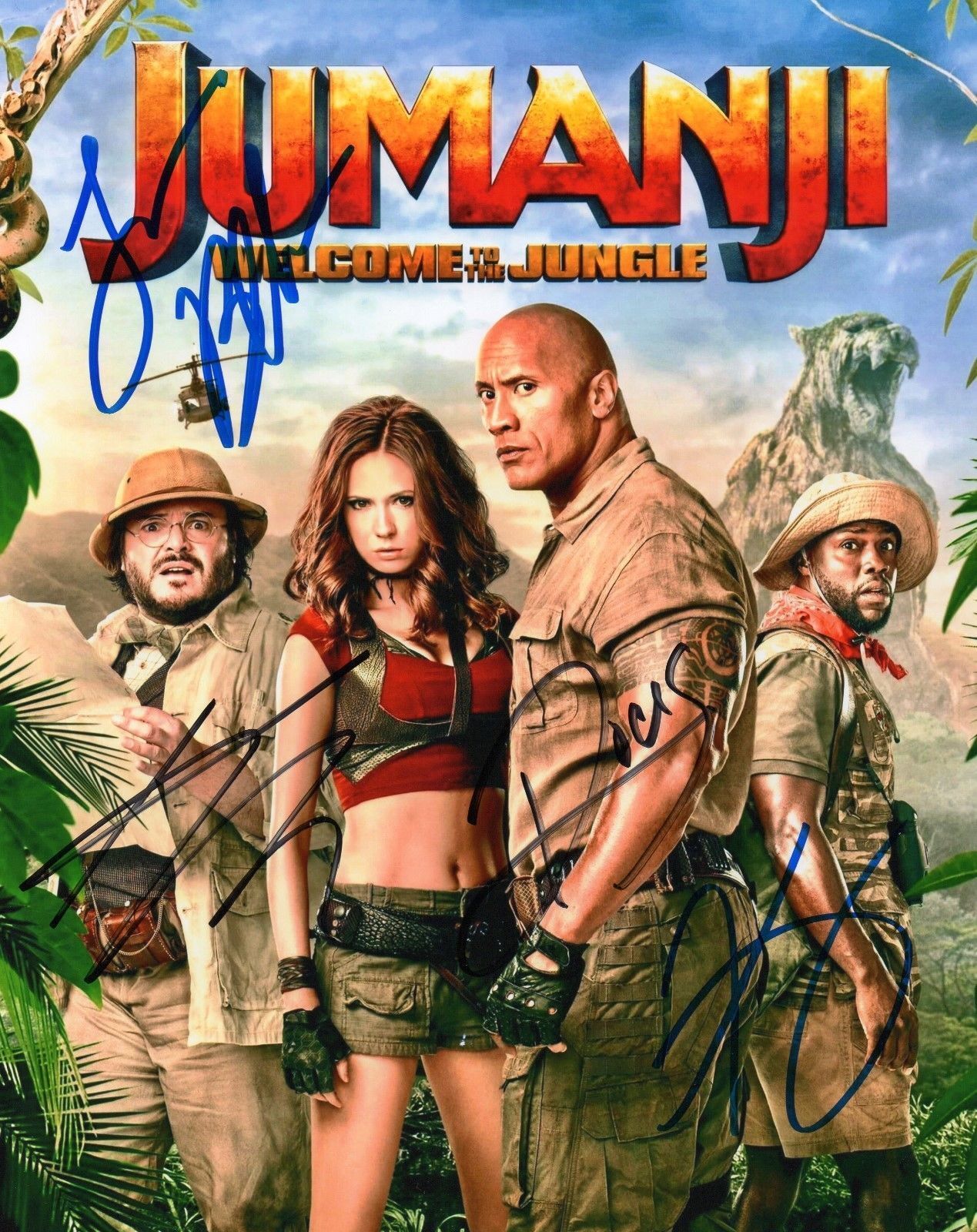 JUMANJI CAST AUTOGRAPHED SIGNED A4 PP POSTER Photo Poster painting PRINT 1