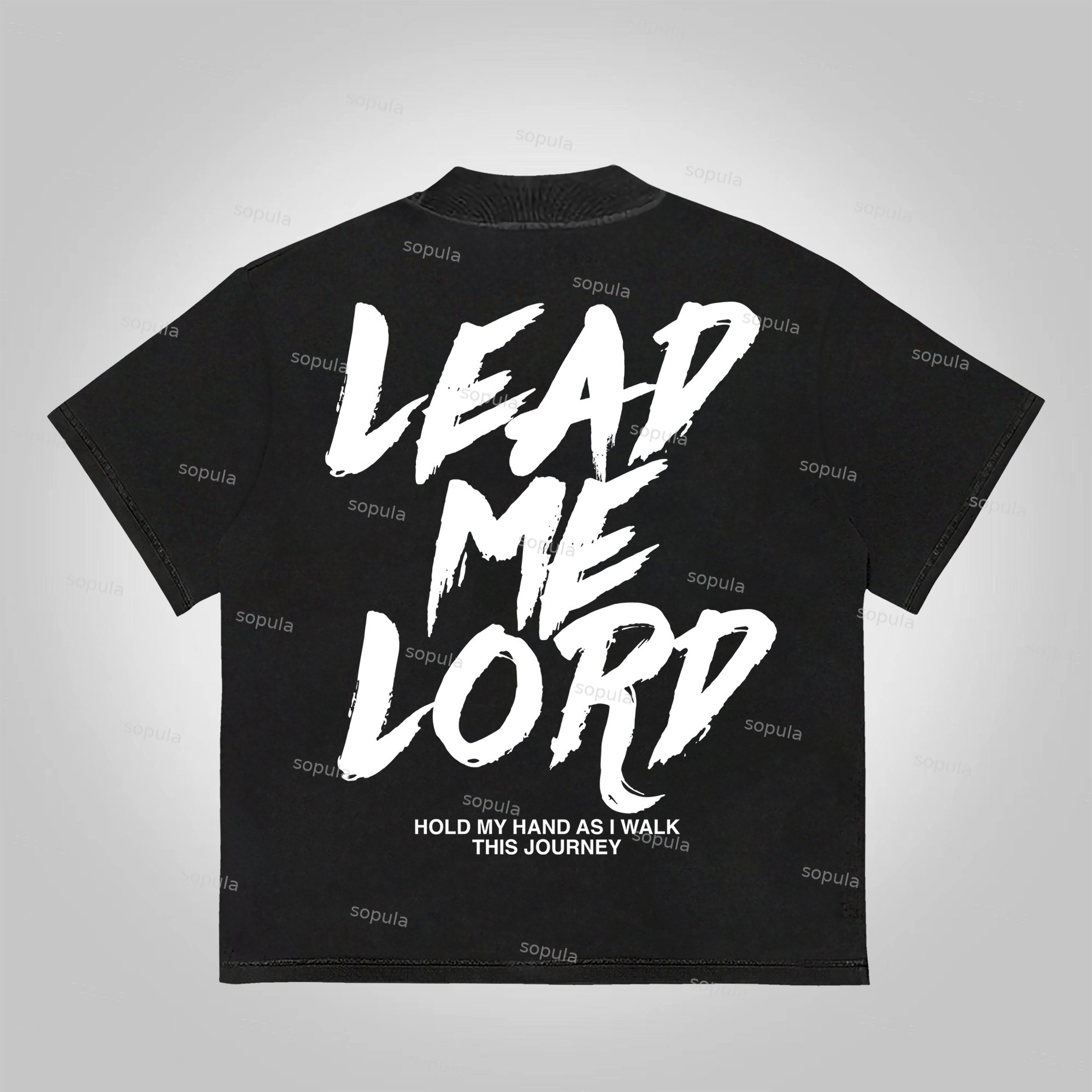Sopula Lead Me Lord Slogan Graphics Cotton T-Shirt