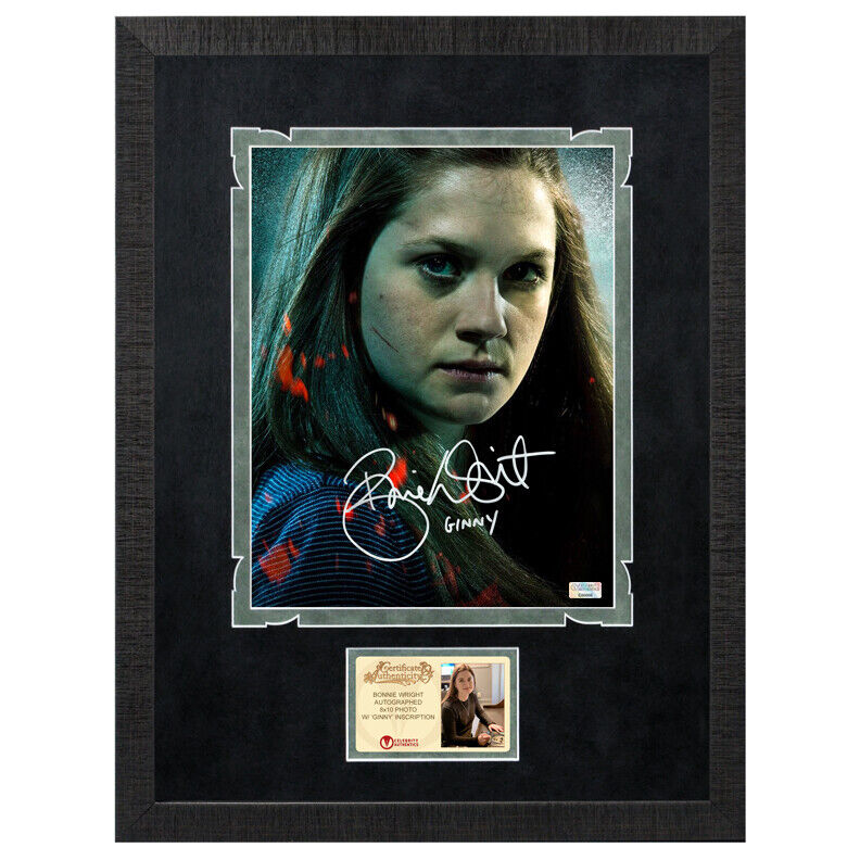 Bonnie Wright Autographed Harry Potter Ginny Weasley 8×10 Framed Photo Poster painting