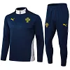 2025-2026 Portugal Half-Pull Training Suit Royal Blue Football Shirt Set
