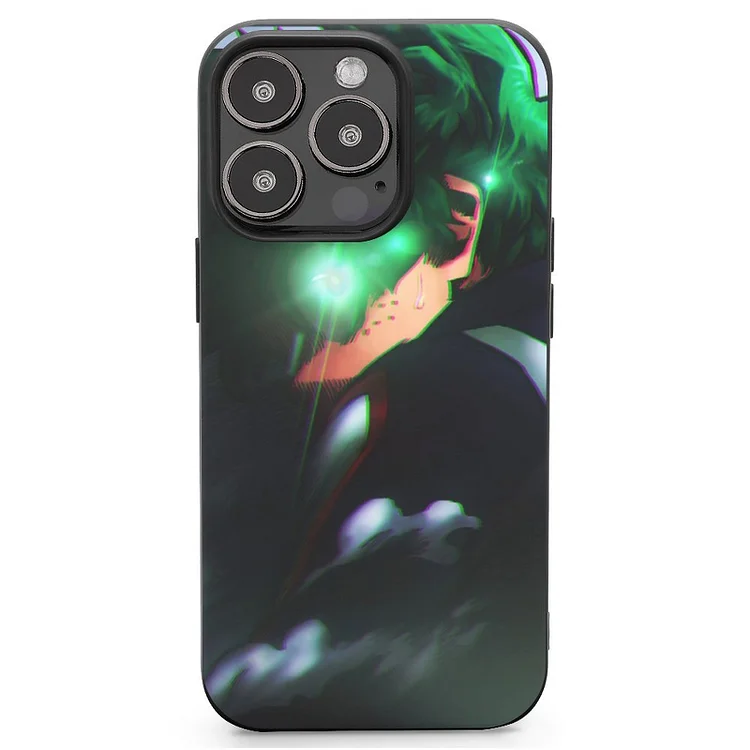 Freckles Glowing Eyes Green Eyes Green Hair Izuku Midoriya My Hero Academia Anime My Hero Academia Phone Case Mobile Phone Shell IPhone 13 and iPhone14 Pro Max and IPhone 15 Plus Case - Heather Prints Shirts