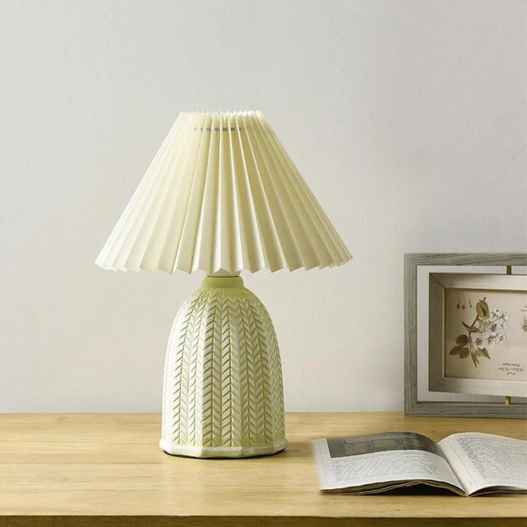 Modern Farmhouse White Ceramic Bedside Table Lamp - Appledas