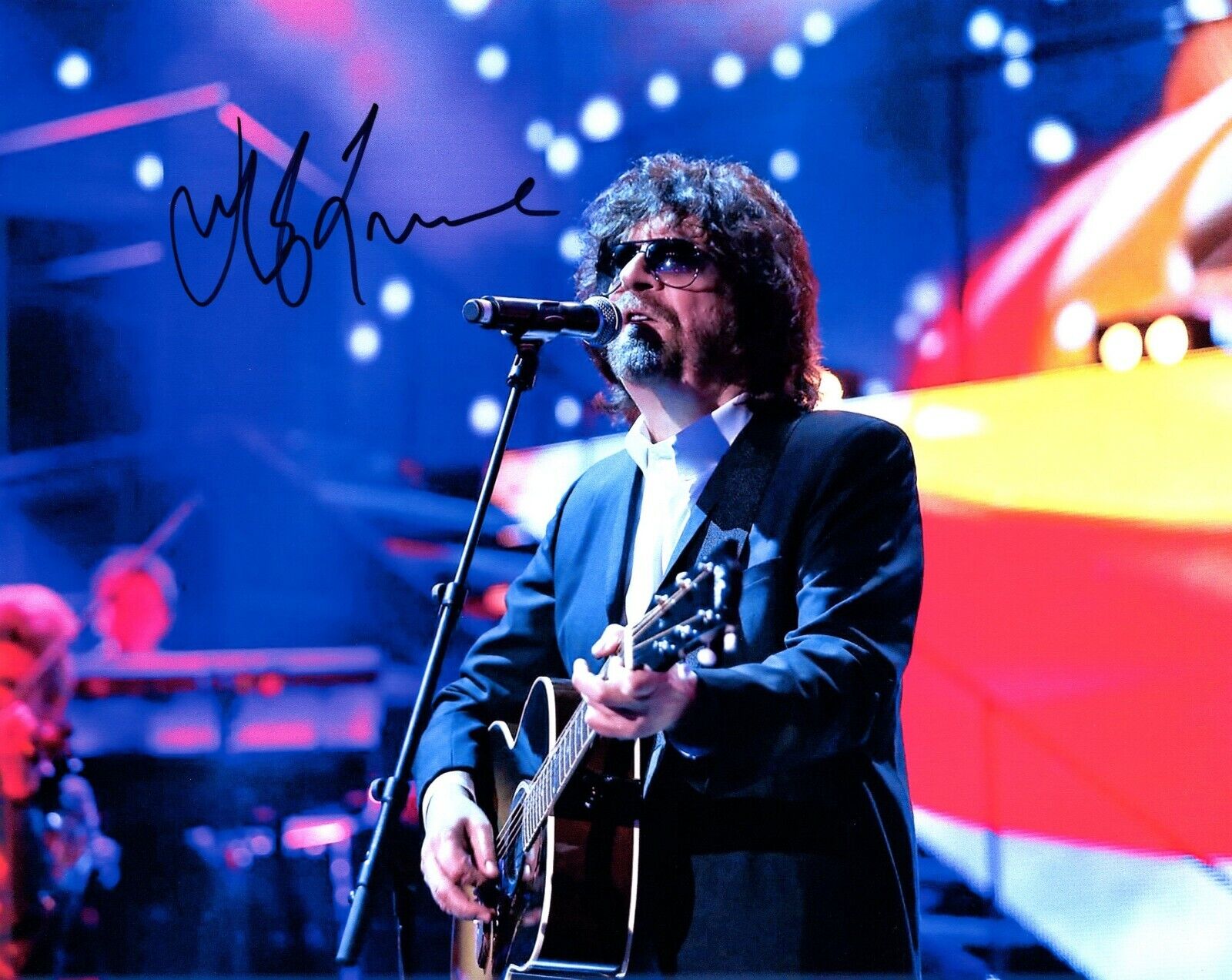 Signed Photo Poster painting of Jeff Lynne 10x8