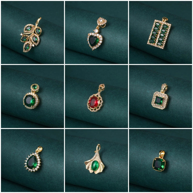 1 Piece 1-2cm Copper Zircon Geometric Jewelry Accessories Pendant