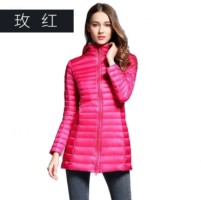 Woherb 2024 New Autumn And Winter Light Down Jacket Female Long Plus Size Hood Slim Plus Plus Size Coat-Outfit Ideas