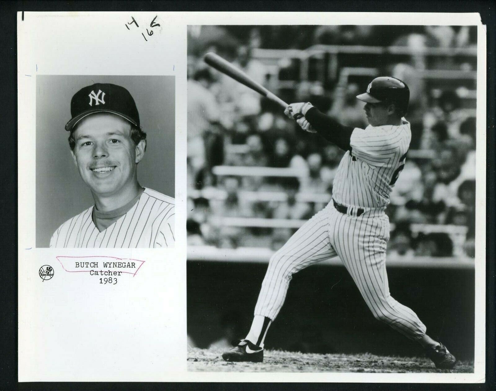 Butch Wynegar team issued New York Yankees LOT of 2 Press Photo Poster paintings