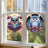 (US Only)3Pcs Owl Diamond Painting Set Diamond Art Pendant Wall Door Decoration