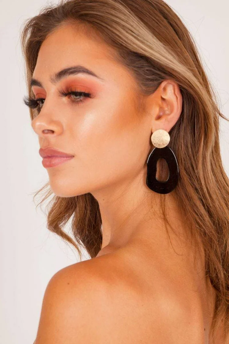Jamie Black Drop Shaped Earrings Katch Me