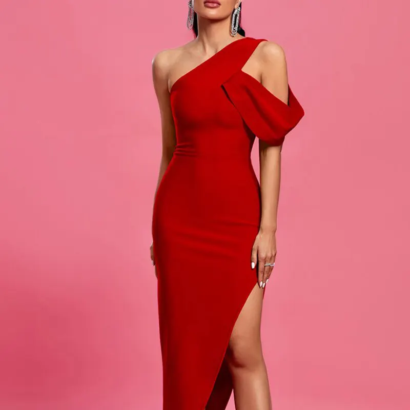 Uveng Uveng 2024 Women's Ins Fashion Elegant Long Temperament V-Neck Beach High-Waisted Dress