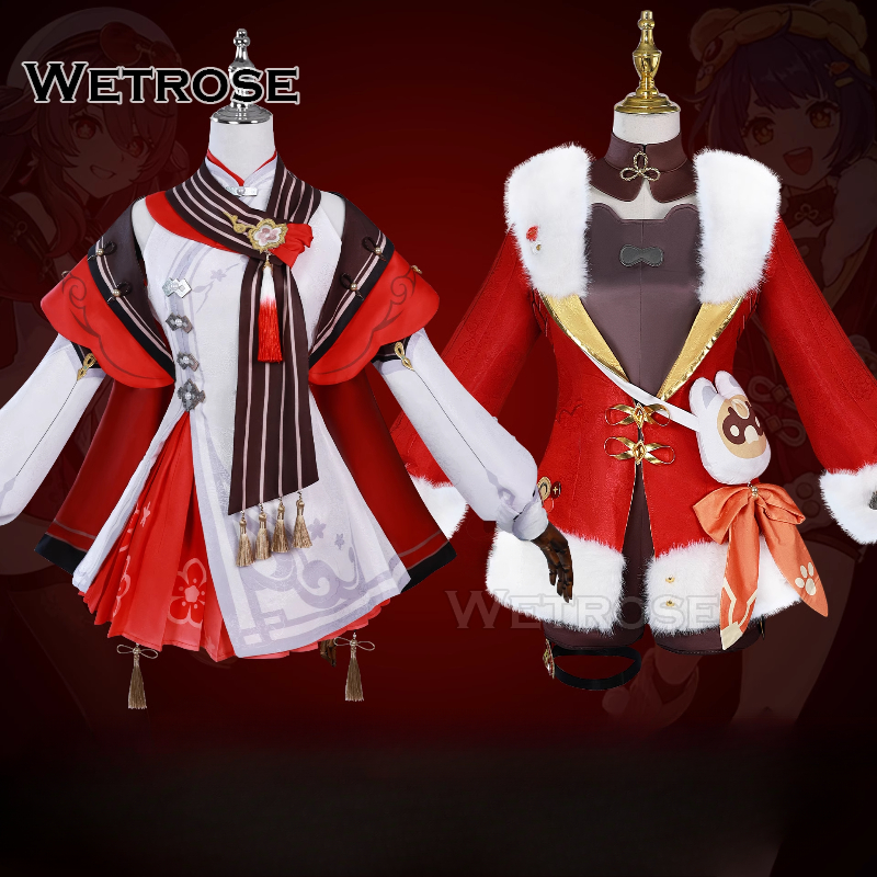 [Wetrose] In Stock R Xiangling New Year Cheer Hutao Cherries Snow-Laden 2025 Genshin Impact Lantern Rite New Skin Outfit Cosplay Costume