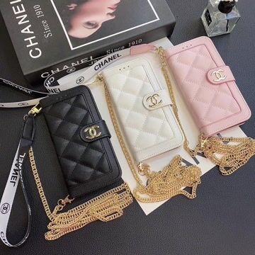 Chanel Genuine Leather Wallet Leather Crossbody Bag Apple iPhone Case