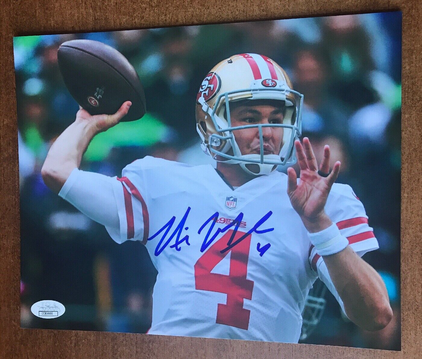 NICK MULLENS signed 8x10 Photo Poster painting San Francisco 49ers Football JSA COA