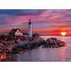 Leuchtturm - quadratischer Bohrer Diamantmalerei - 50*40cm