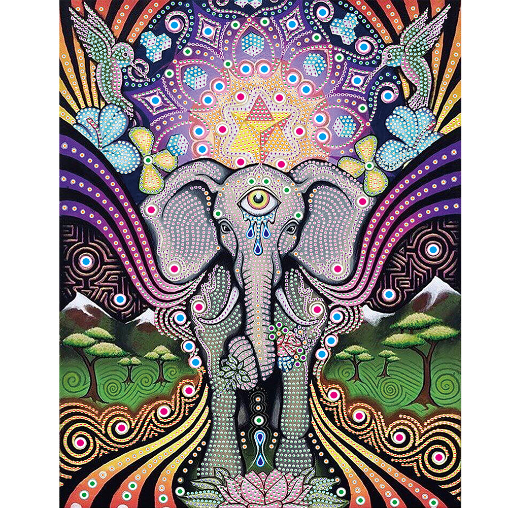 

35*45CM - Special Shaped Diamond Painting - Elephant, 501 Original