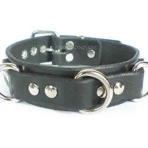 pornhint Pornhint Vegan Collar, Vegan BDSM Collar w/Bondage Ring & Dee Rings, Vegan Bondage Collar slave/sub, cruelty free collar, faux leather collar, 1-1/4