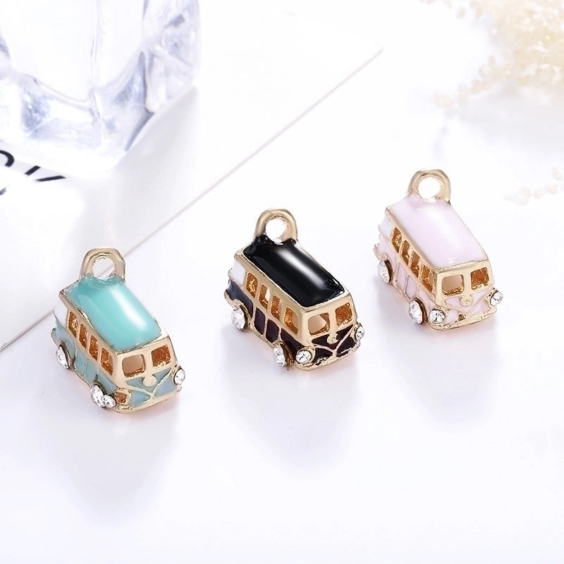10 Pcs/package Minimalist Bus Alloy Enamel Inlay Jewelry Accessories