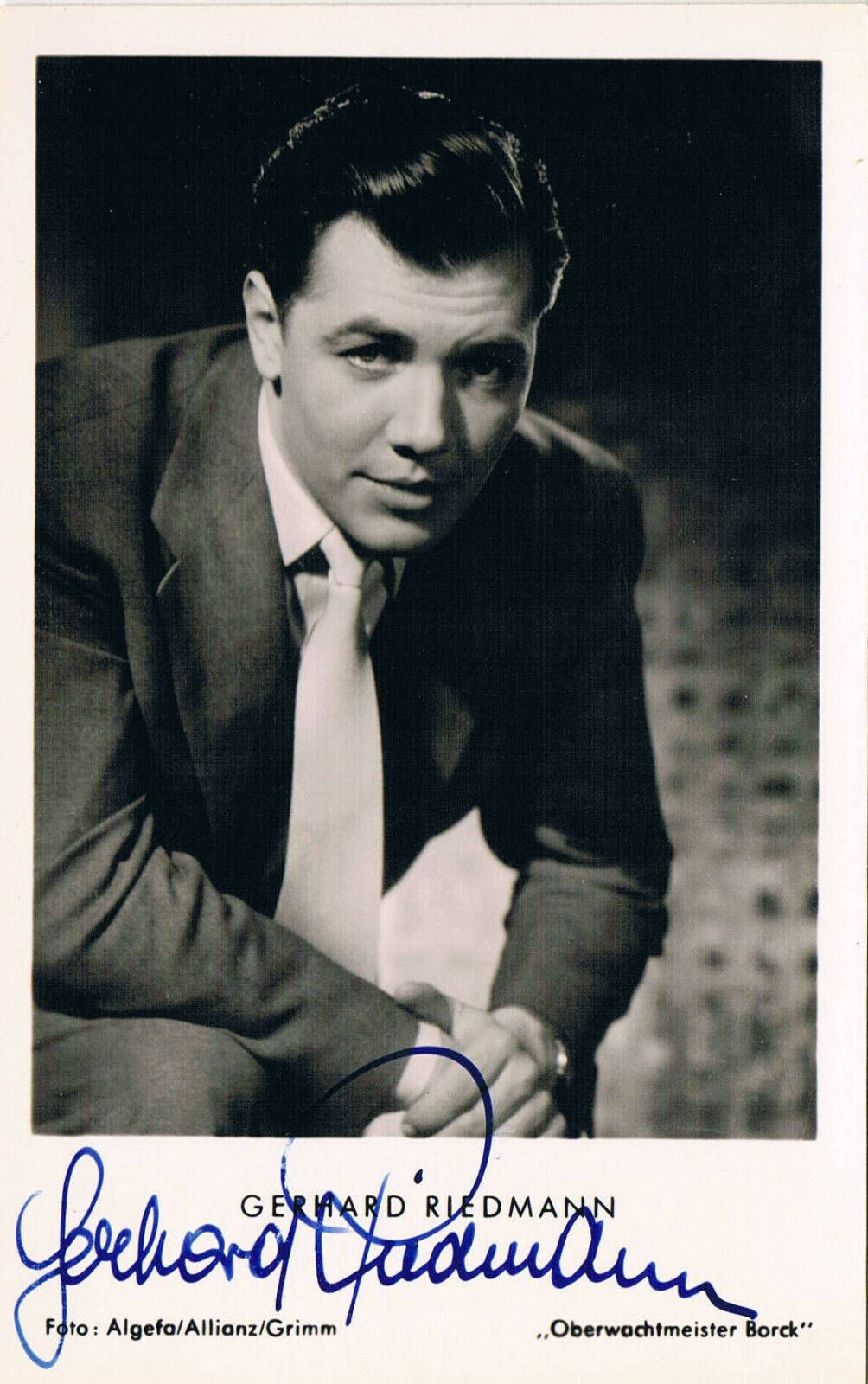 Gerhard Riedmann 1925–2004 autograph signed postcard Photo Poster painting 3.5x5.5 Austria actor