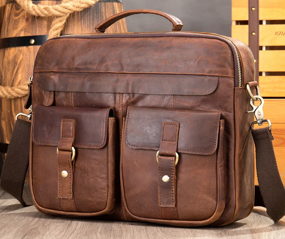 Men's genuine leather retro shoulder bag first layer cowhide messenger bag handbag