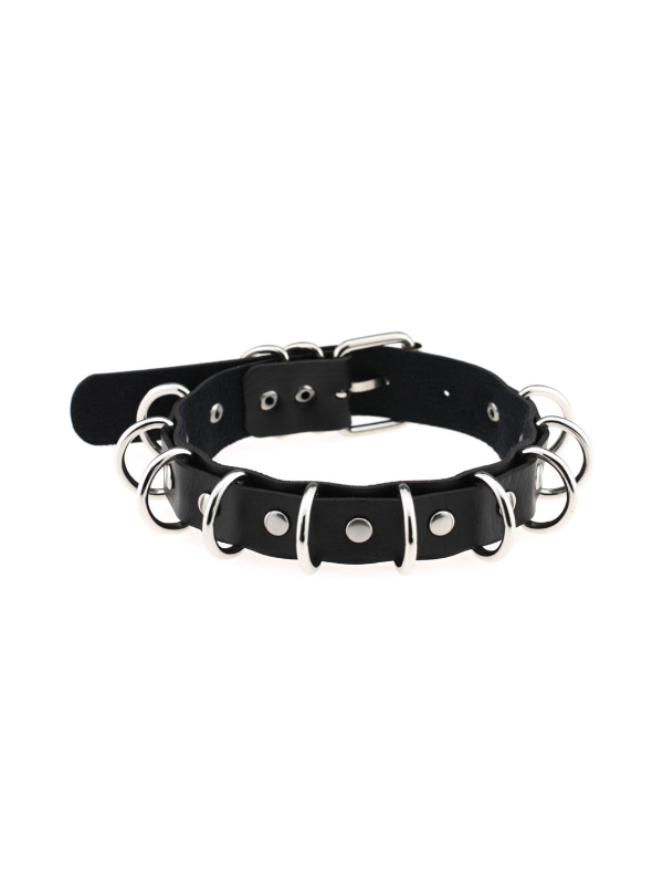 Statement Rings Rivets Buckle Adjustable Choker