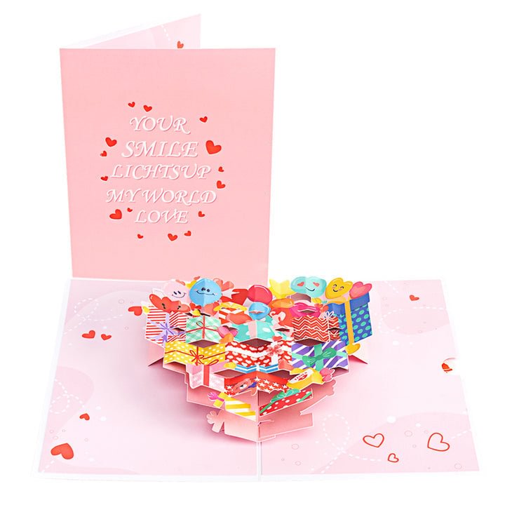 Your Smile Lights up My World Pop up Card for Valentine's Day