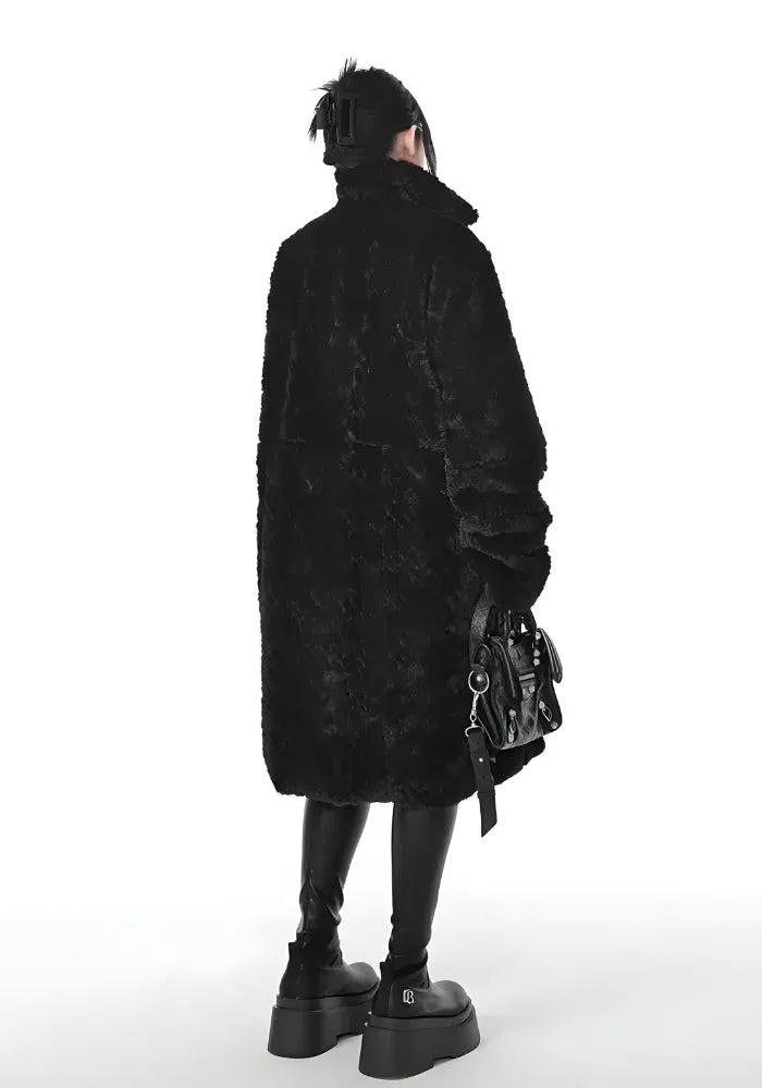 Brownm Faux Fur Fluffy Long Jacket
