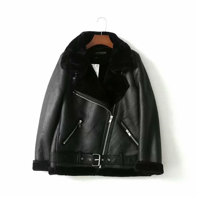 Woherb 2024 Autumn And Winter 2024 New Women's Street Fashion 6 Color Motorcycle Fur Integrated Coat W015 086-Outfit Ideas