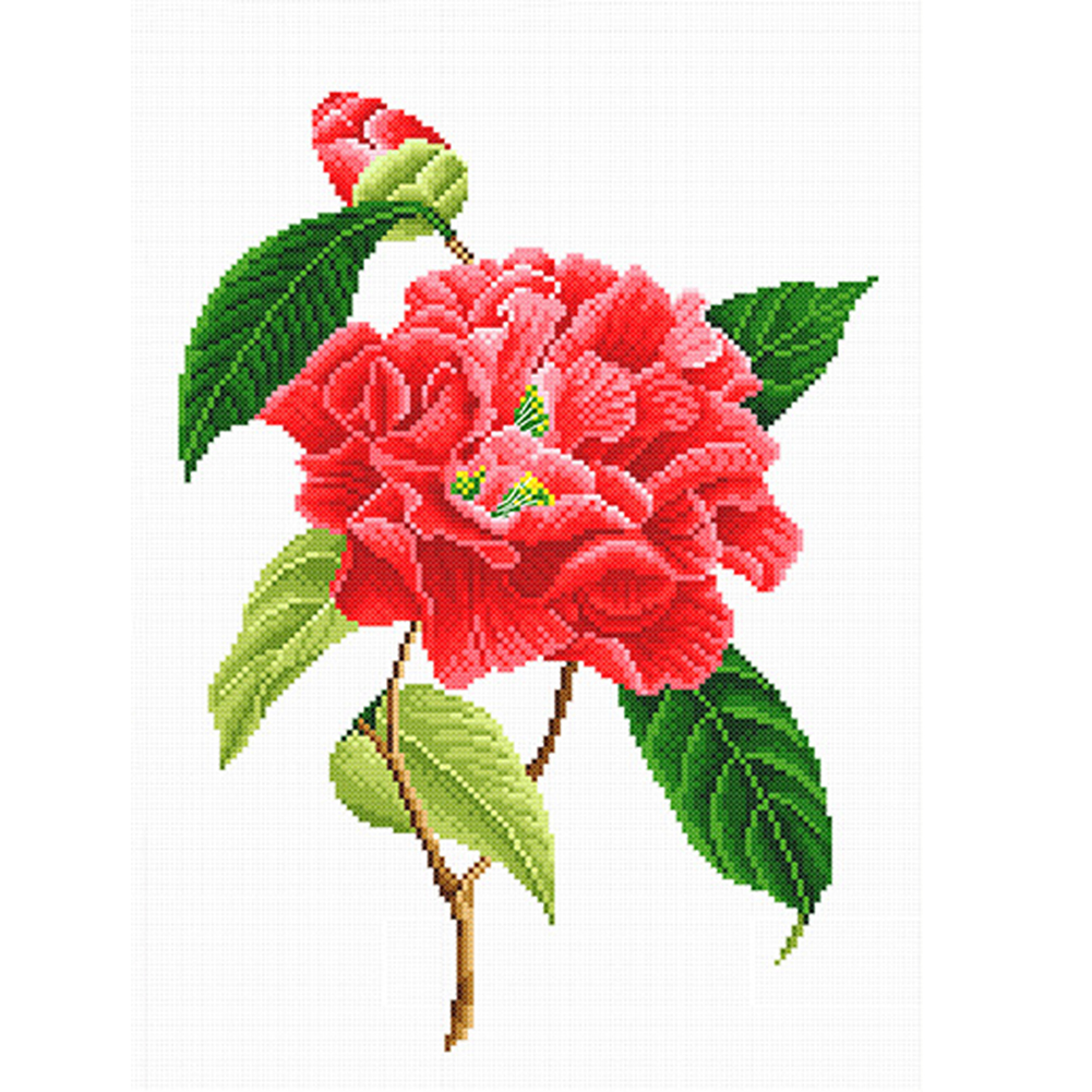 

Red Flower - 11CT Stamped Cross Stitch - 48*37CM, 501 Original