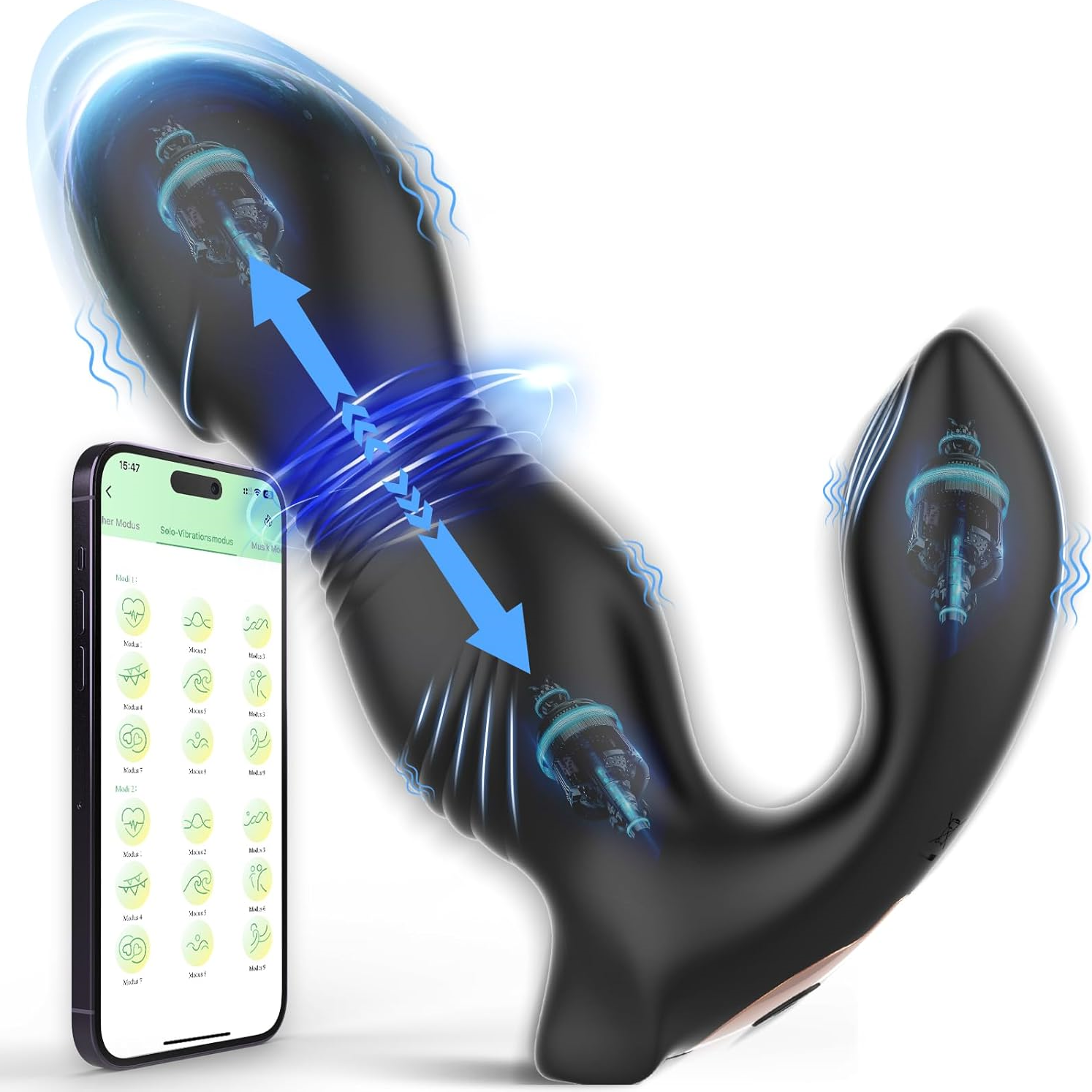 Thrusting Vagina G-spot Massager Prostate Massager - Rose Toy