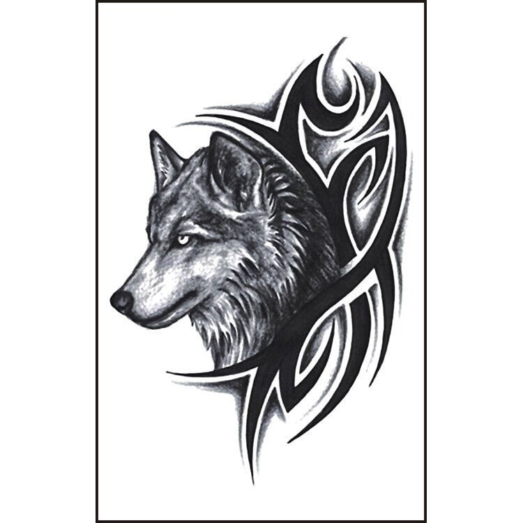 Wolf Temporary Tattoo Sticker Men Arm Body Art  Fake Tattoo Disposable Tatoos Cool Style