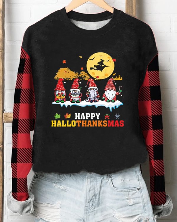 Gnome Happy Hallothanksmas Sweatshirt
