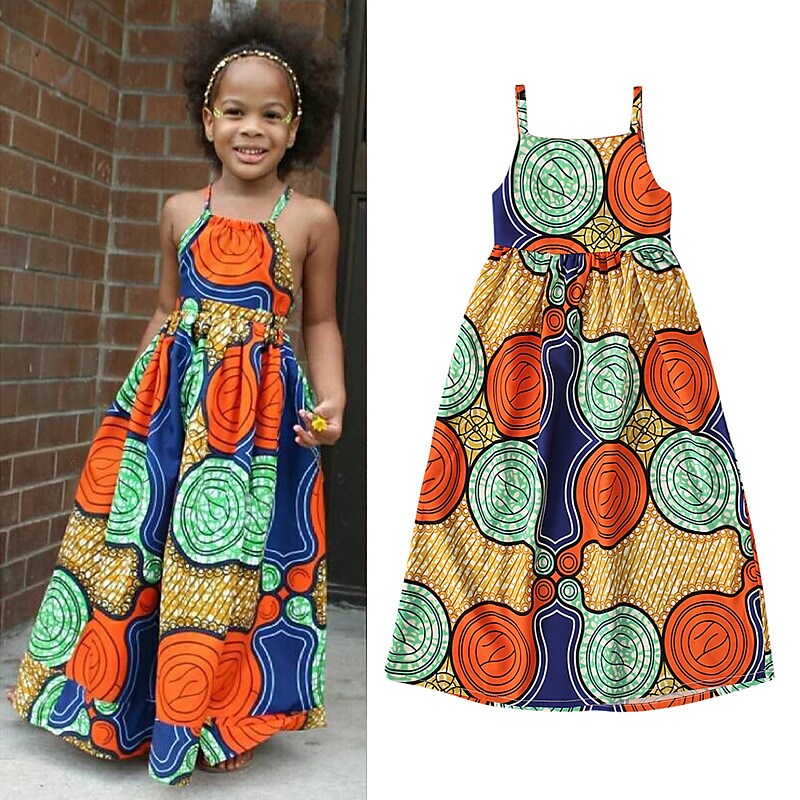 Kids Girls' Dress Graphic A Line Dress Asymmetrical Dress Sports ...