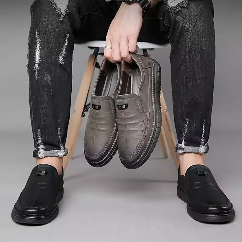 Letclo™ Men's Comfortable Casual Leather Slip-On Shoes letclo Letclo