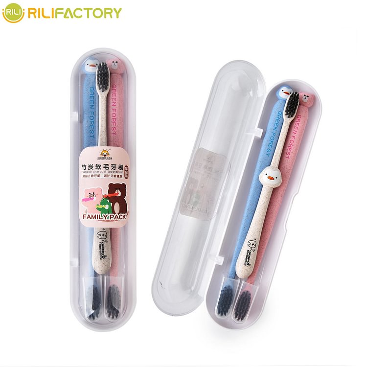Bamboo Charcoal Soft Hair Toothbrush Family Pack Rilifactory