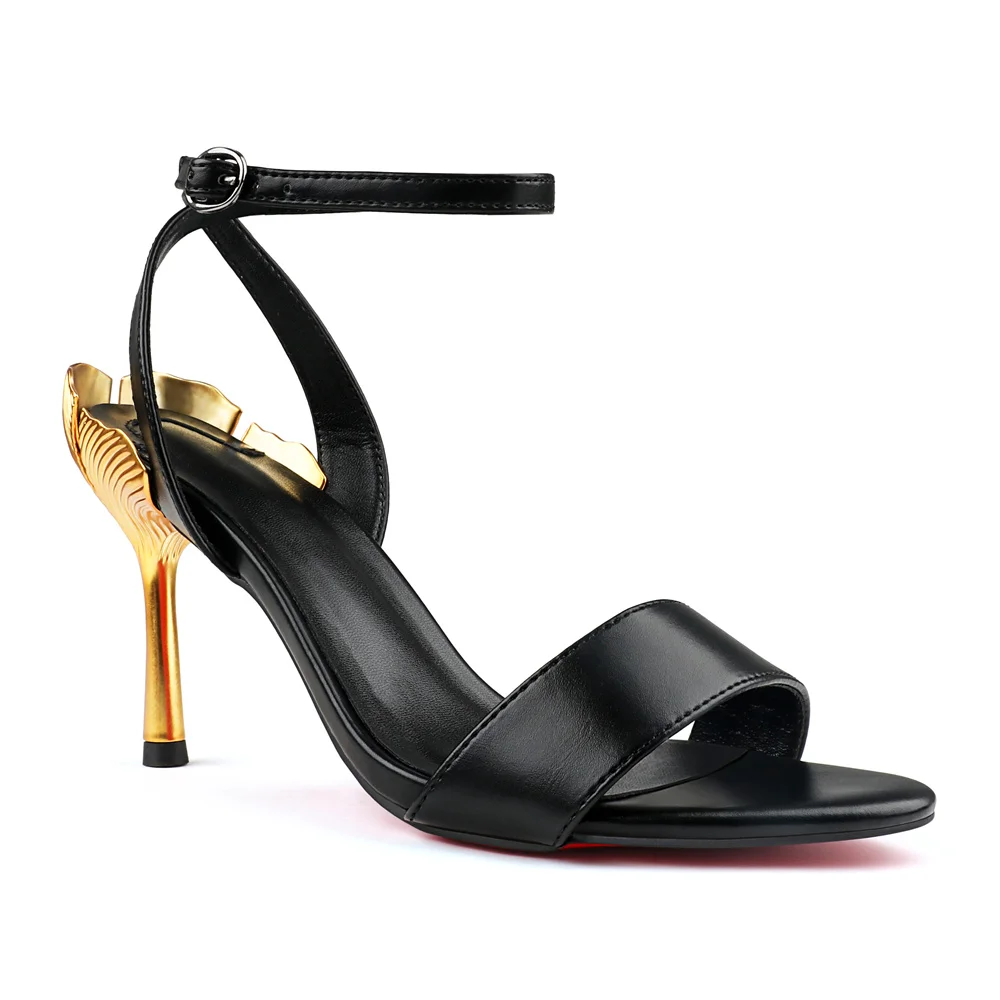 100mm Women's Red Bottom Straps Sandals Design Heels Open Toe Stiletto Shoes -MERUMOTE