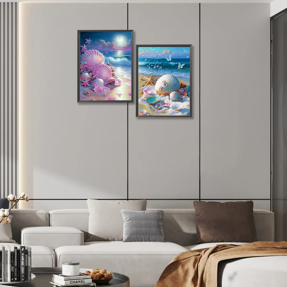 2pcs Diamond Painting - Full Round Drill - Fantasy Shells(Canvas|30*40cm)