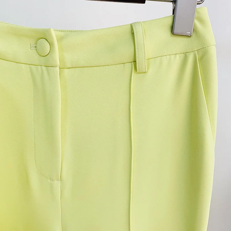 Nigikala Nigikala Star Professional Fashion Fashion A Buckle Button Long Suit + Horn Pants Set Two Sets